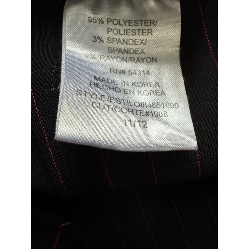Vintage B. Smart Y2K Women's Black Pink Pinstripe Pants Size 11/12 Straight Leg - Picture 7 of 10